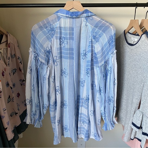 Free People Gingham Floral Tunic - Picture 6 of 7